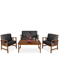 Casaria Tuinset Atlas 4-delig Antraciet Acaciahout FSC -gecertificeerd