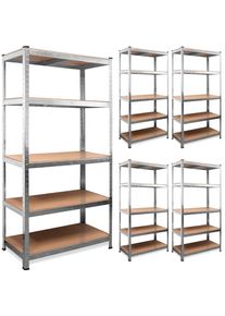 Deuba Juego de 5 estanterías para cargas pesadas 180x90x40cm galvanizadas 875kg