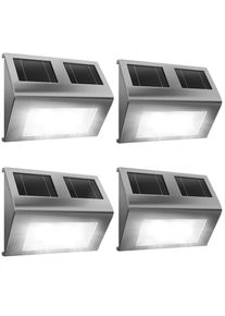 Monzana Lámparas LED solares set de 4 acero inoxidable
