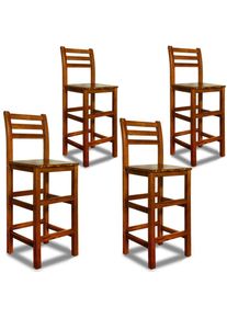 Casaria Barkruk met Rugleuning 4 Stuks Acaciahout
