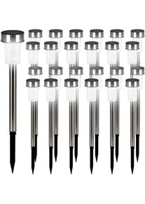 Monzana LED Solarleuchte 24er-Set Edelstahl 36,5cm