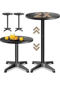 Casaria Statafel Set van 2 Zwart aluminium Ø60cm in hoogte verstelbaar