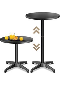 Casaria Statafel Zwart aluminium Ø60cm in hoogte verstelbaar