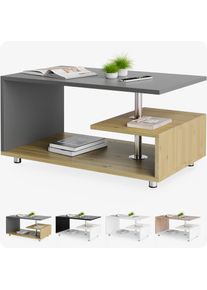 Casaria Mesa de centro Orlando madera/gris 95x55x50cm