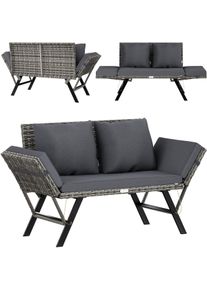 Casaria Polyrotan Tuinbank Grijs 176x56x81cm