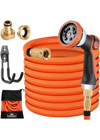 Gardebruk Tuinslang Flexibel 30m Latex Kern Massief Messing Oranje
