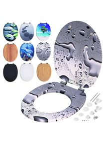 Casaria Wc-Bril met Zacht Sluitingsmechanisme Waterdrops
