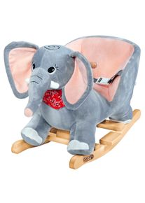 Spielwerk Schaukeltier Elefant Grau mit Sicherheitsgurt