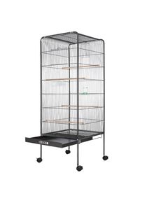 Cadoca Jaula para pájaros metal antracita 146x54x54cm 2 puertas