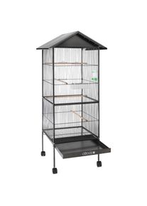 Cadoca Jaula para pájaros metal antracita 157x52x52cm techo
