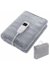 Monzana Elektrische onderdeken Grijs Koraal Fleece 150x80cm Automatische uitschakeling