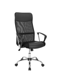 Casaria Silla de oficina giratoria 360° con 5 ruedas Negra