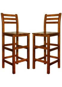 Casaria Barkruk met Rugleuning 2 Stuks Acaciahout