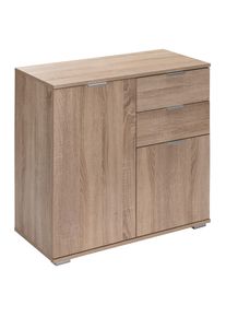 Casaria Cómoda Alba color roble 71x74x35cm 2 puertas 2 cajones