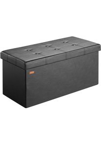 Casaria Opbergkist Zwart MDF Kunstleer 80x40x40cm 100L