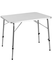 Casaria Tuintafel Zilver Aluminium 80x54x50-69cm opvouwbaar
