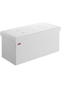 Casaria Opbergkist Wit MDF Kunstleer 80x40x40cm 100L