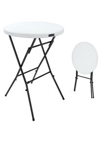 Casaria Statafel Wit Kunststof Ø72cm Inklapbaar