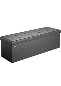 Casaria Opbergkist Zwart MDF Kunstleer 115x40x40cm 131L