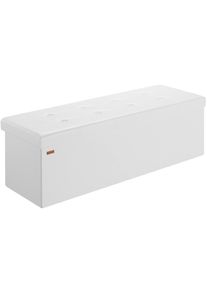 Casaria Opbergkist Wit MDF Kunstleer 115x40x40cm 131L