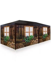 Casaria Carpa de jardín con diseño de cabaña de madera 6x3m