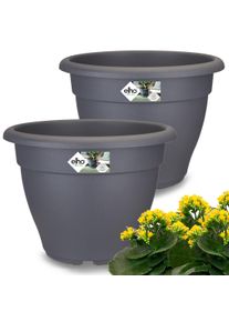 Gardebruk Juego de 2 macetas antracita 38x28cm 17L
