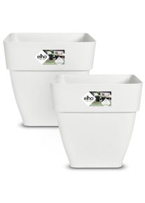 Gardebruk Juego de 2 macetas blancas 30x29x29cm 151L