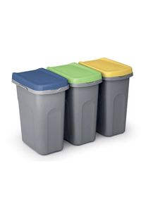 Casaria Afvalbak Set van 3 plastic 25L
