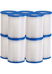 Monzana Filterkartusche 10er-Set Blau 8,9x7,9cm - Kristallklares Wasser & sorgloser Badespaß