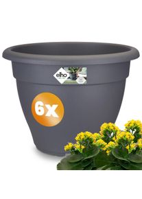 Gardebruk Juego de 6 macetas antracita 29x22cm 7,1L