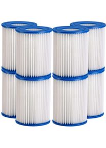 Monzana Filterkartusche 8er-Set Blau 8,9x7,9cm - Kristallklares Wasser & sorgloser Badespaß