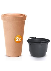 Casaria Set de 2 macetas de terracota 63x40cm
