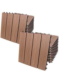Casaria Tegels 22 stuks Klassiek Terracotta WPC 30x30cm