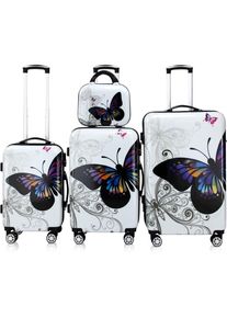 Monzana Reiskoffers Butterfly 4-delig polycarbonaat