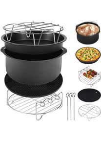 Monzana Heteluchtfriteuse Accessoireset 8-delig RVS