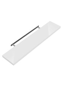 Casaria Półka ścienna Wisząca 90cm Biały Wysoki połysk Wspornik