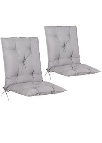 Detex Cojines para sillas set de 2 gris viscoelásticos respaldo