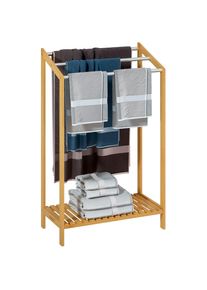 Casaria Handdoekenrek Bamboe met Stangen RVS