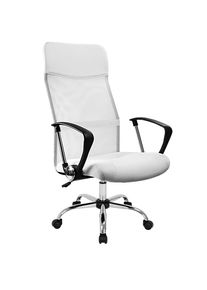 Casaria Ergonomische Bureaustoel Wit Kunstleer 122x51x52cm