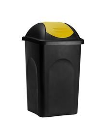 Monzana Vuilnisbak Zwart/Geel Kunststof 60L