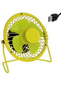 Deuba USB Ventilator aus Metall - gelb/grün - Ø 13,5cm