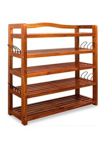 Casaria Zapatero de madera de acacia 5 baldas