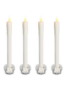 Monzana Velas LED set de 4 cera real candelabros cristal luces