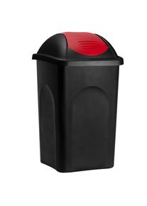 Monzana Vuilnisbak Zwart/Rood Kunststof 60L