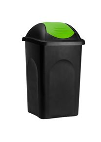 Monzana Vuilnisbak Zwart/Groen Kunststof 60L