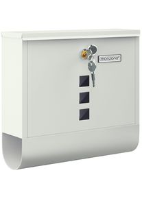 Monzana Brievenbus Wit Staal 30,5x10x33,5cm