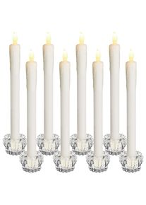 Monzana Velas LED con candelabros de cristal set de 8