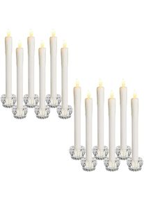 Monzana Velas LED set de 12 cera incl candelabro cristal