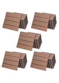 Casaria Tegels 55 stuks Klassiek Terracotta WPC 30x30cm