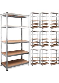 Deuba Schwerlastregal 10er-Set 180x90x40cm verzinkt 875kg
